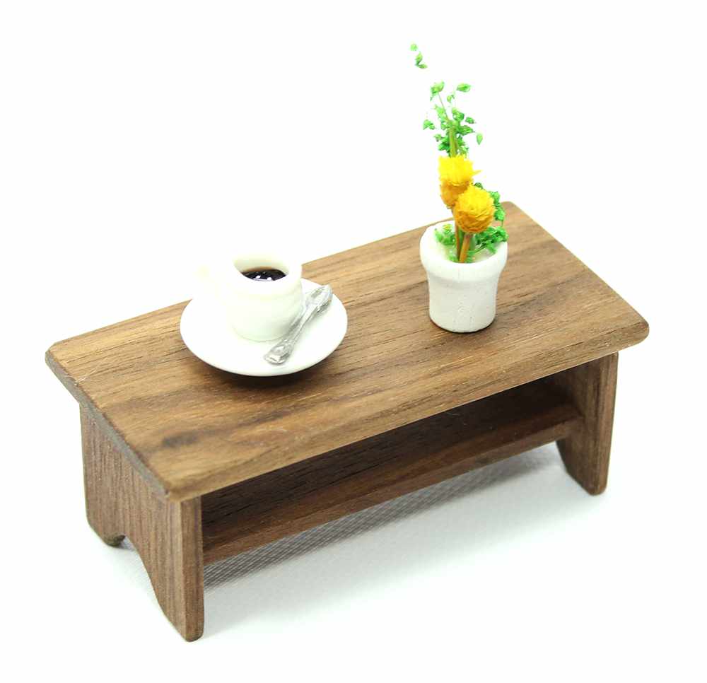 Dollhouse Mini Walnut Coffee Table